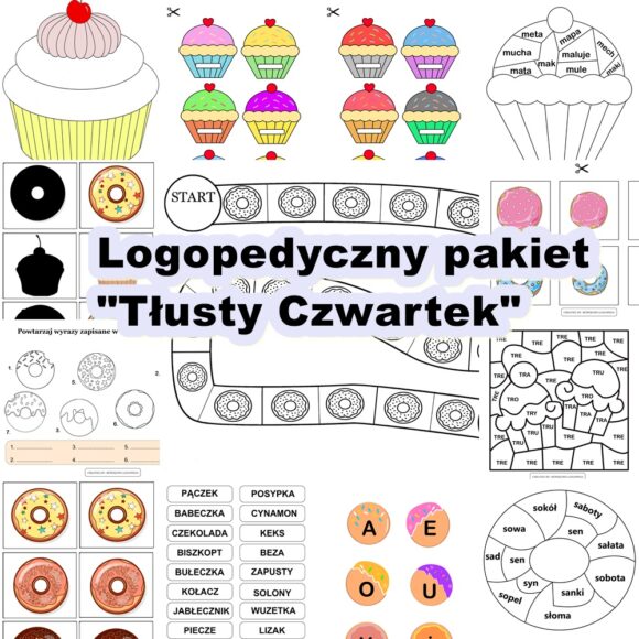 Paka logopedycznych kart pracy Tłusty Czwartek