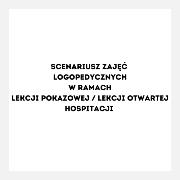 Scenariusz logopedycznej lekcji pokazowej pt. "Przygoda na wiosennej łące"