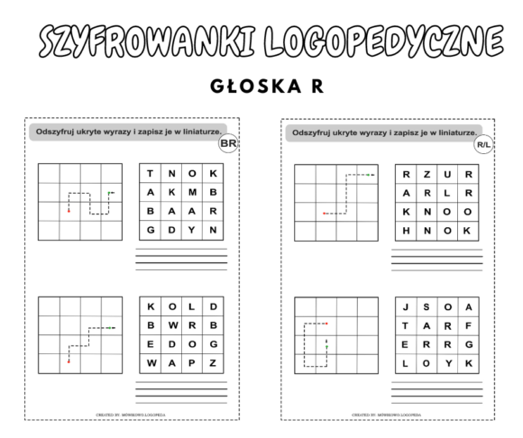 Szyfrowanki Logopedyczne. Głoska R.